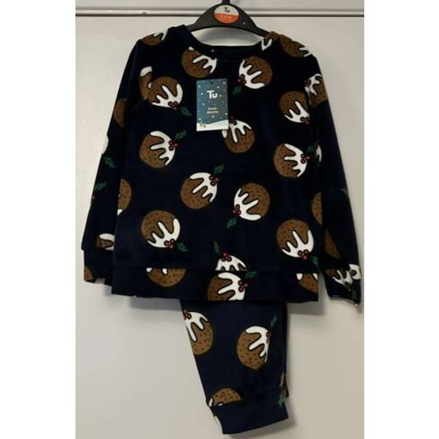 Tu christmas pudding soft christmas pyjamas 3-4 boys girls xmas festive