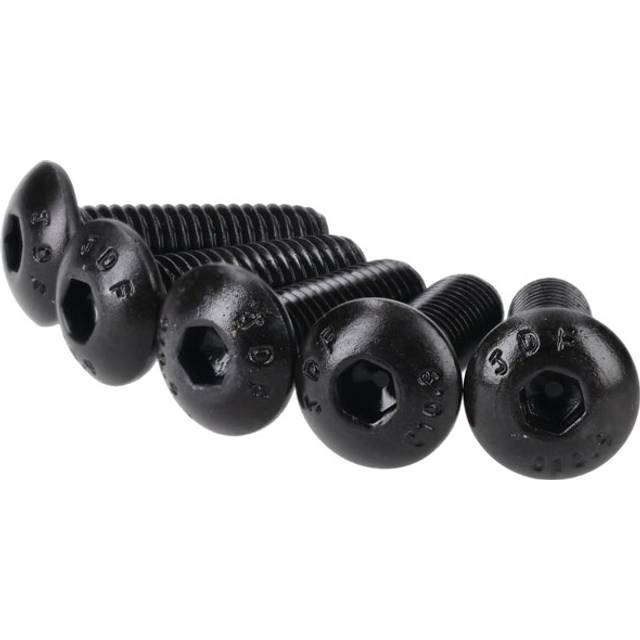 R-tech m3 x 6 hex socket button screws steel black - pack of 100 337365