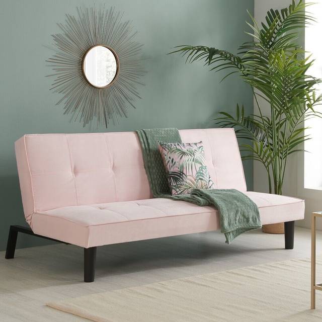 Aurora - Fold-Out Sofa Bed - Blush Pink - Fabric