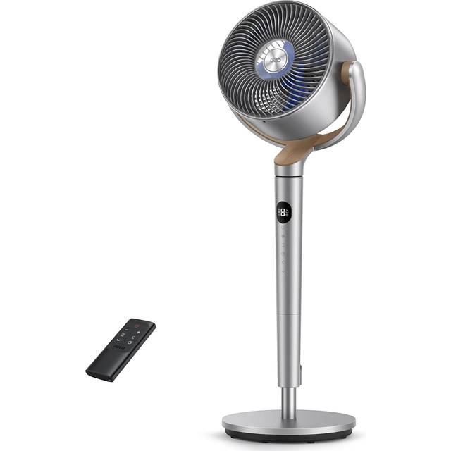 Dreo Standing Fan  120+120Omni-directional Oscillating Fan For Bedroom  80 ft Circulator With Remote  DC Motor Quiet Pedestal Fans  Adjustable Height