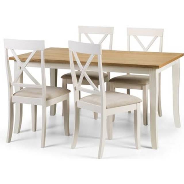 Davenport 4 Seater Rectangular Dining Table with 4 Chairs, Off White - Ivory
