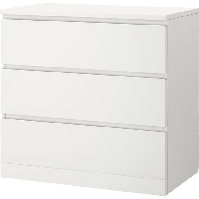 Ikea MALM Chest of 3 drawers, white 80x78 cm