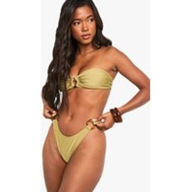 Womens Resin Hardwear Bandeau Bikini Top - Green - 10, Green