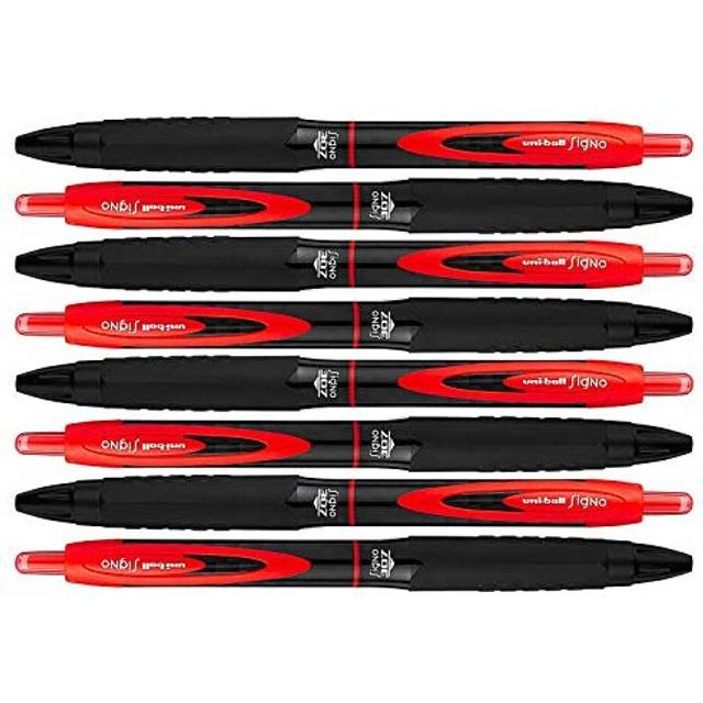 Uni-Ball Signo 307 Medium Point Retractable Rollerball Gel Pens, Red, 8 Count