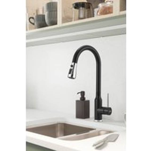 Retractable Pull-down Kitchen Faucet - Black - One Size