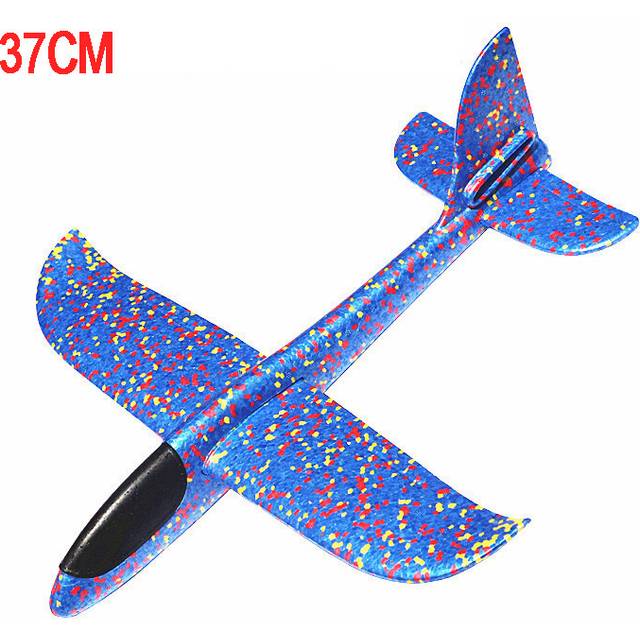 (36cm Blue) DIY Planes Hand Throw Airplane EPP Foam Launch Fly Glider Model Aircraft Outdoor Fun Toys for Children