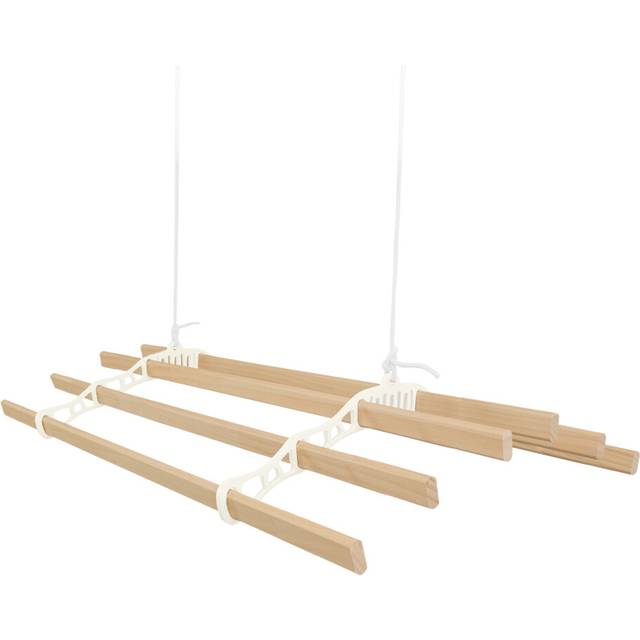Monstershop Ivory Clothing Airer Ceiling Pulley 1.8m - Cream - 14 x 56 x 180cm