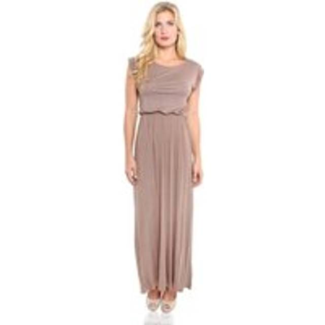 Turn Up Sleeve Jersey Maxi Dress - Brown - 18