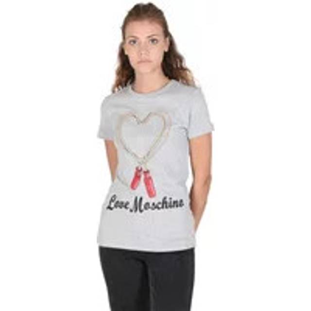 Love Moschino, T-Shirts, female, Gray, XS, Light Grey Cotton T-Shirt