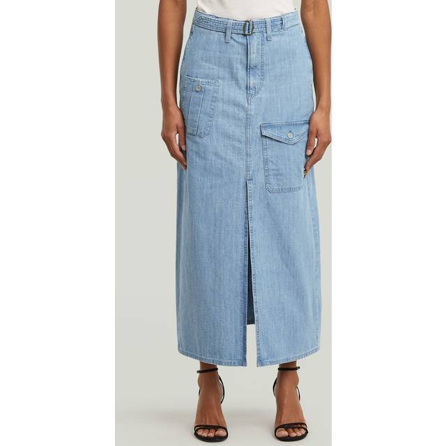 G-Star for woman. D24886-D953-H167 Belted Cargo long skirt blue (31), Casual, Cotton, Denim