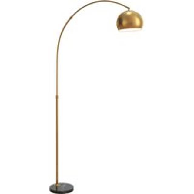 HOMCOM Arc Floor Lamp for Living Room, Free Standing Tall Lamp, Gold Tone, Gold