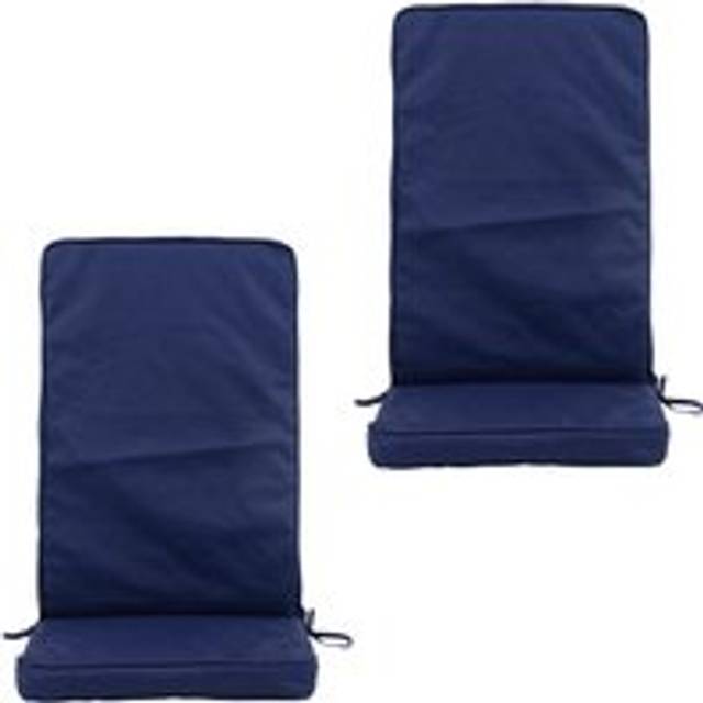 Outdoor High Back Seat Cushion Set of 2 - Navy - One Size