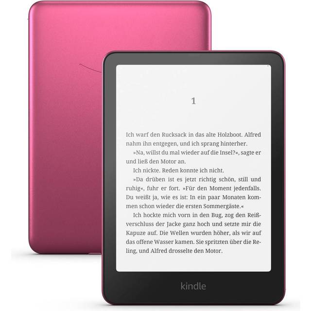 Amazon Kindle Paperwhite Signature Edition (32 GB) – Vår snabbaste Kindle med självjusterande frontljus, trådlös laddning och batteritid som räcker i veckor – Metallic Raspberry