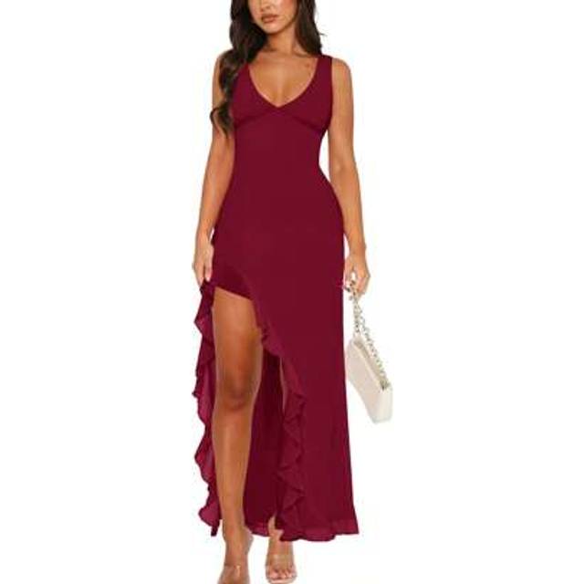SHEIN European And American Style Women Summer New Arrival Ruffle Hem Party Clubwear Dress, Versatile Evening Gown