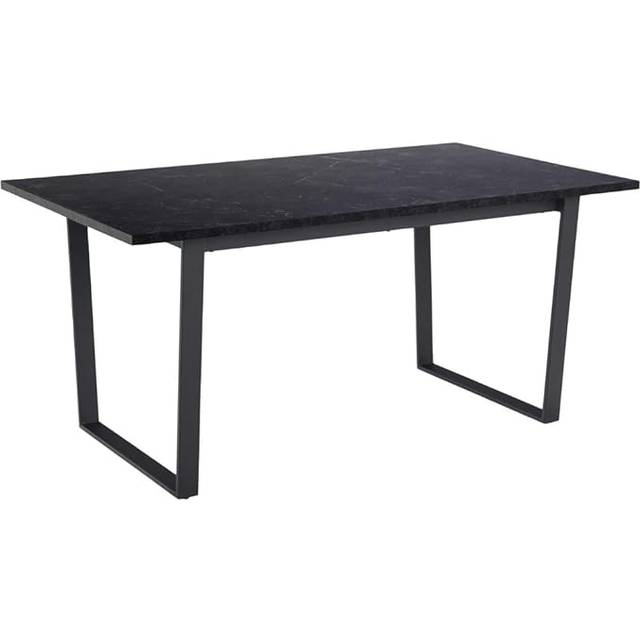 Amble Dining Table With Black Marble Melamine Top & Black Legs