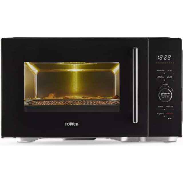 TOWER AirWave Pro 2-in-1 Air Fryer and Microwave, Black