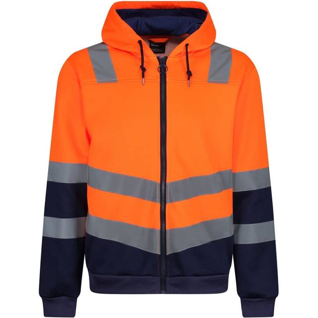 (L, Orange/Navy) Regatta Mens Pro Hi-Vis Full Zip Jacket