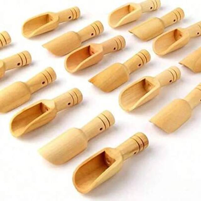 SHEIN 20pcs Mini Wooden Spoon For Jars, Bamboo Salt Spoon, Tea Spoon, Laundry Detergent Spoon, Milk Powder Spoon, Candy Spoon, Multi-Purpose Wooden Spoon, D