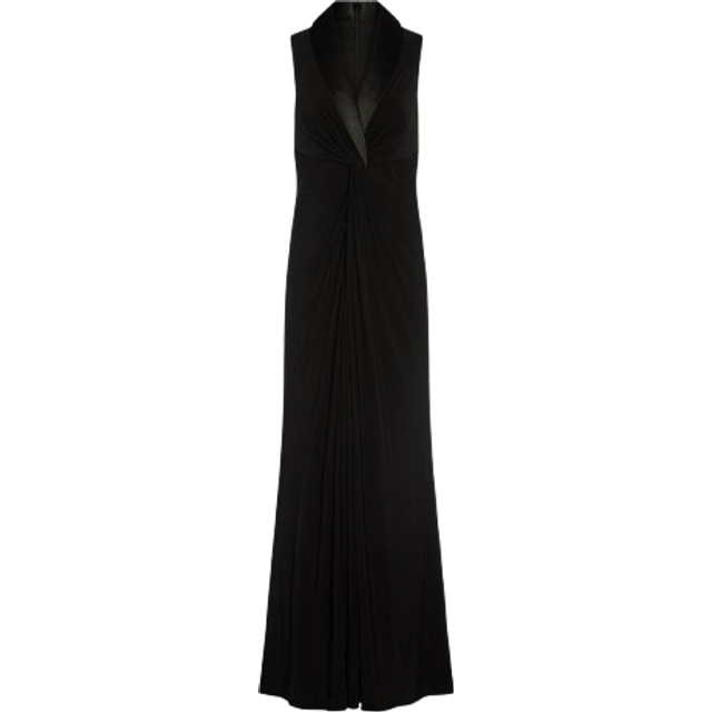 Adrianna Papell Jersey Tuxedo Maxi Dress, Black