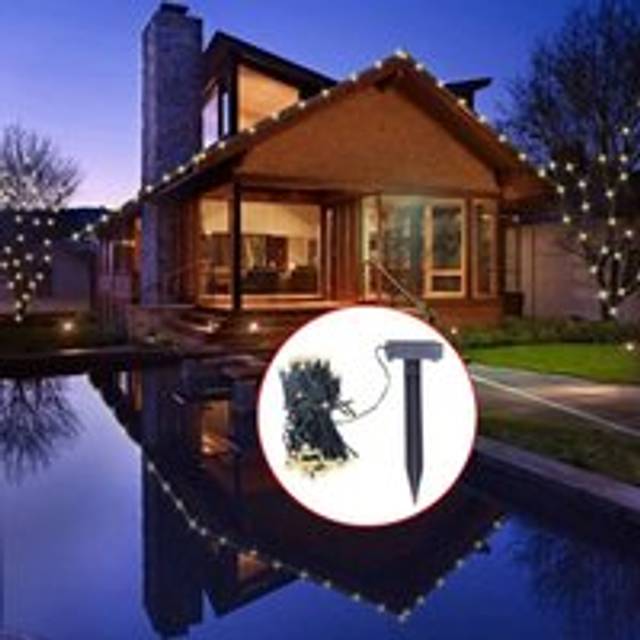 LED Solar String Lights Warm White Christmas Decoration - Multi - One Size