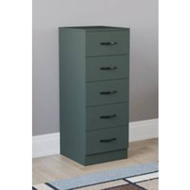 Vida Designs Riano 5 Drawer Narrow Chest Storage - Green - One Size