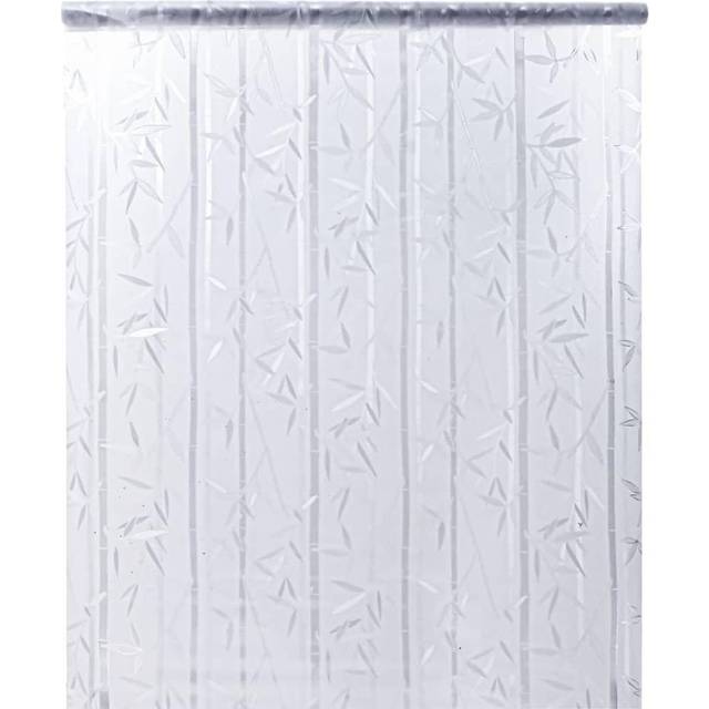 Window Film Frosted Bamboo Pattern 90x500 cm PVC - Black - One Size