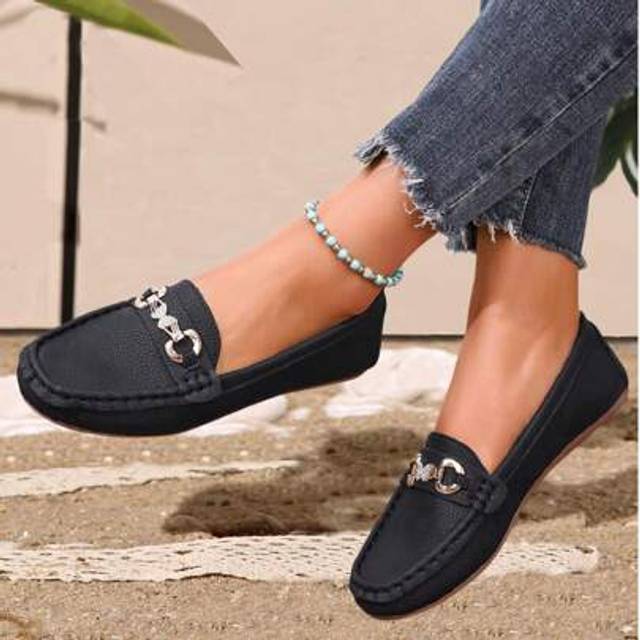 SHEIN Women&#39;s Flat Casual Soft Bottom Loafers, Versatile Comfortable Slip-On Nurse & Mom Shoes