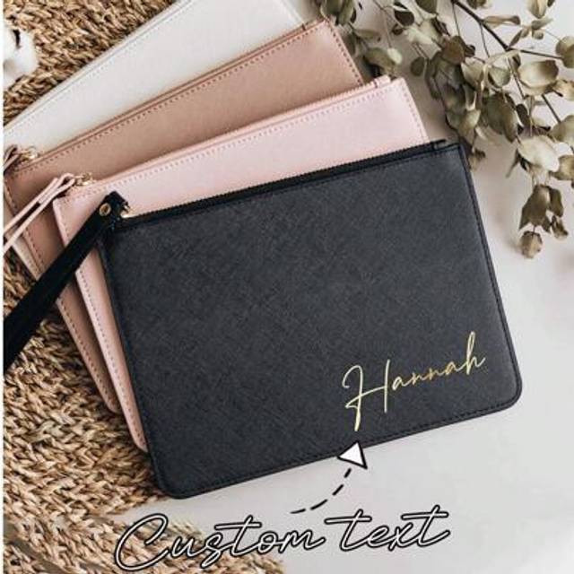 SHEIN Personalized Bride & Bridesmaid Clutch Bag, PU Leather Bride&#39;s Party Gift, Bridesmaid Gift, Bridesmaid Proposal Gift, Wedding Clutch, Bridesmaid Clutc