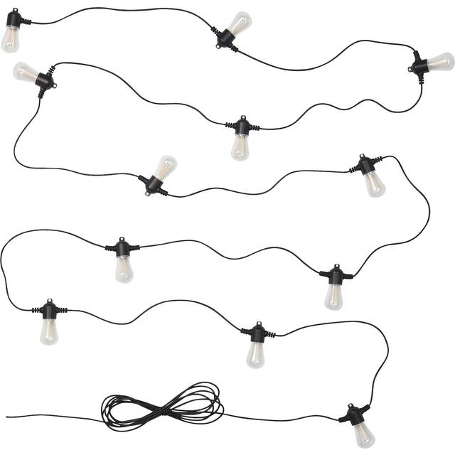 GARDJÄRN LED ljusslinga med 12 ljus, svart/utomhus