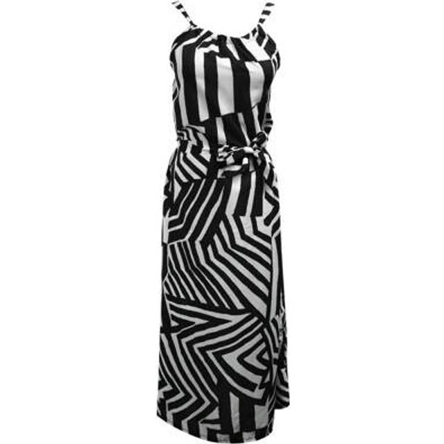 SHEIN Womenacute;S Sexy Sleeveless Halter Dress, Casual Loose Zebra Pattern Printing Skirt, Round Collar High Waist One-Piece