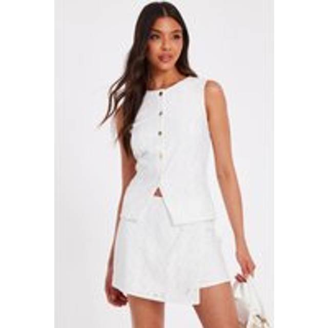 QUIZ White Embroidered Waistcoat - 6