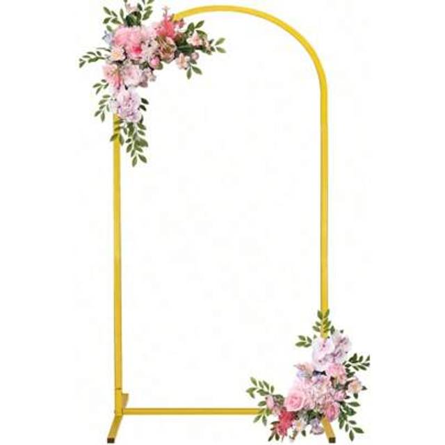 SHEIN 7.2x4FT Metal Arch Backdrop Stand Gold Wedding Balloon Arched Backdrop Stand Square Arch Frame For Birthday Party Bridal BabyShower Ceremony Decoratio
