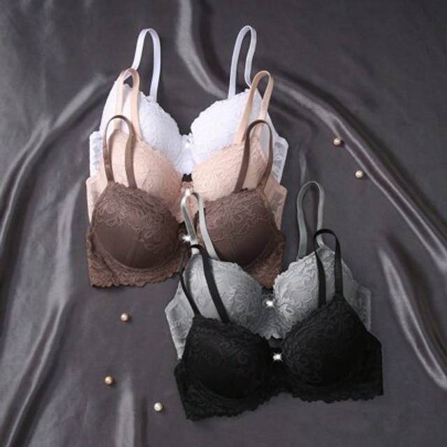 SHEIN 5pcs/Pack Romantic Cute Lace Push Up Bras, Lift And Adjust Small Bust, Everyday Wear Lingerie