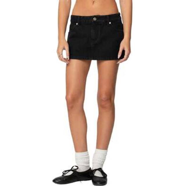 SHEIN Denim Skort Skirts Women Casual Mini Jean Skirt Stretch Low Waisted Jean Skirt For Women Zip Denim Skirt