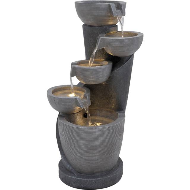 Outdoor Water Feature Garden Fountain LED Plug-In Pump Illusion Lagoon