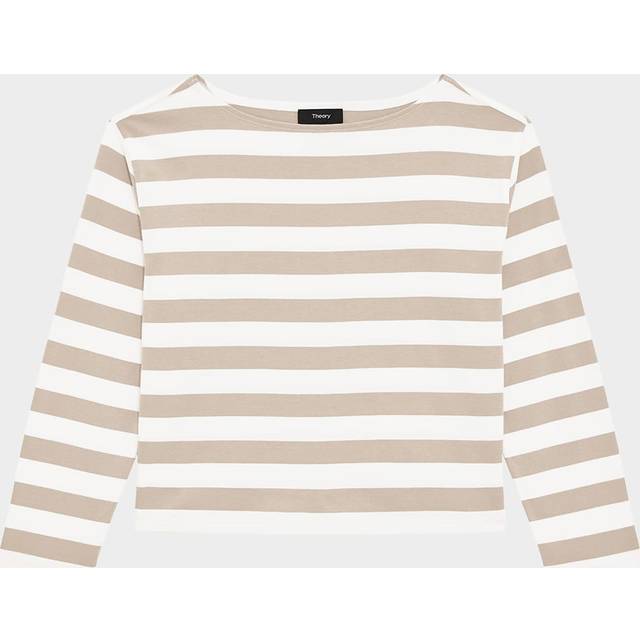 Stripe Boat-Neck Tee - TAUPE MULTI - X-Large