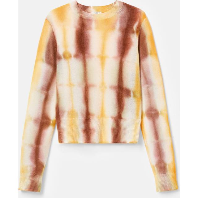 Tie-Dye Crewneck Cashmere Sweater - RED TILE MULTI - Small