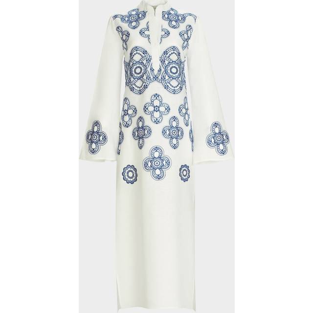 Adalys Geometric Linen-Cotton Tunic Dress - WHTNVYEB - Large