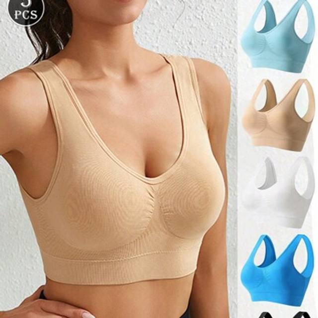 SHEIN 5pcs/Set Seamless Wireless Sports Bra, Sexy Gather Lift Back Design Yoga Vest Tops, Suitable For Yoga, Fitness, Running. Please Order One Size Up As I