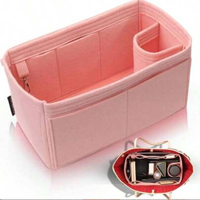 SHEIN 1pc Multifunctional Large Capacity Storage Bag With Felt Lining Felt Bag Makeup Pouch Winter Gifts For Women Travel Accessories