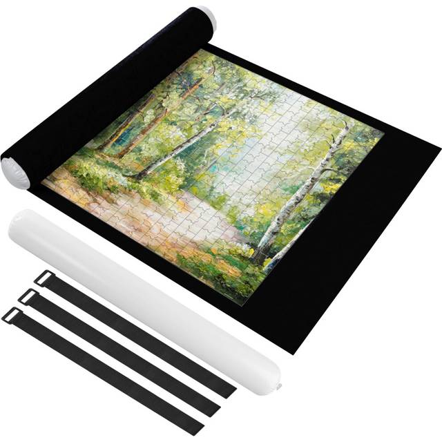 Puzzle Roll Jigsaw Storage Felt Mat, Puzzle Roll Mat Portable Puzzle Roll Up Storage Mat with Auxiliary Lines for up to 1500Pcs Foldable Puzzle Saver