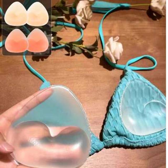 SHEIN 1 Pair Reusable Silicone Bra Inserts – Invisible Push-Up Pads For Swimwear & Lingerie, Soft Thickened Enhancers For Natural Bust Lift, Ideal For Bikin