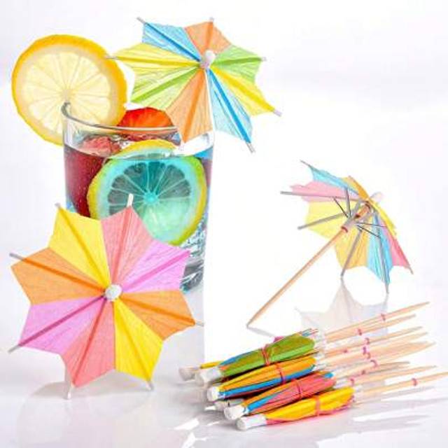 SHEIN 50pcs-Cocktail Drink Umbrella Toothpicks, Hawaiian Beach Cocktail Party Decoration Supplies, Summer Party, Birthday Party Decoration, Home Decoration,