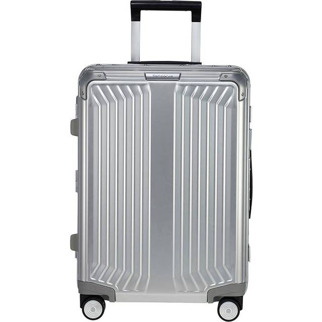 Samsonite Silver Lite-box Alu Spinner Hard Case 4 Wheel Cabin Suitcase 55cm - SILVER