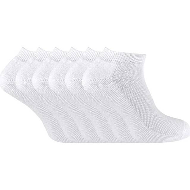 Sock Snob Womens - 6 Pack Ladies Low Cut Bamboo Organic Cotton Trainer Socks - White - Size UK 4-6.5