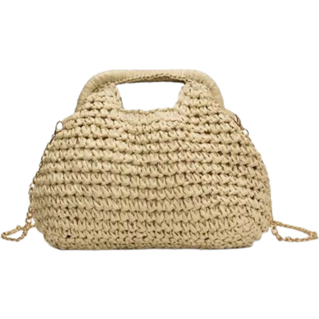 SHEIN Fashionable Woven Tote Bag, Minimalist Design For Spring/Summer Vacation, Beach Travel, Fashionable Shoulder Sling Bag, Beach Necessities,Beach Essent
