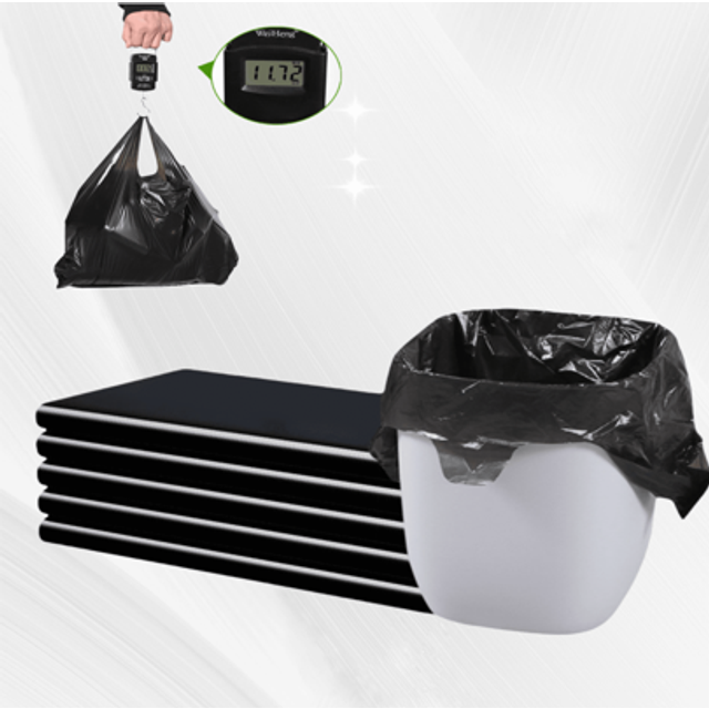 SHEIN 100 Pcs Black Thickened Garbage Bags With Handles, Small Mini Trash Can Liners For Office Bathroom Bedroom Car, Portable Pet Waste Bags, Leak-Proof
