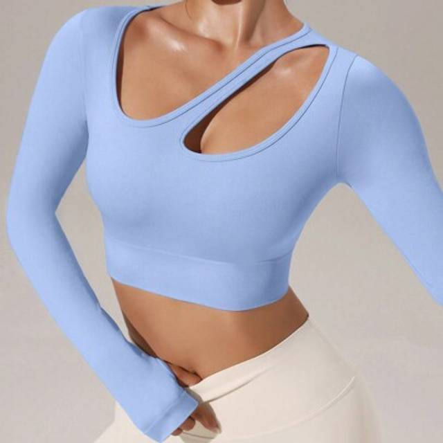 SHEIN FeatherFitâ¢ Gravity Long Sleeve Cropped Tank Shrug Top Low Impact Yoga Dailyworkout Tank Top