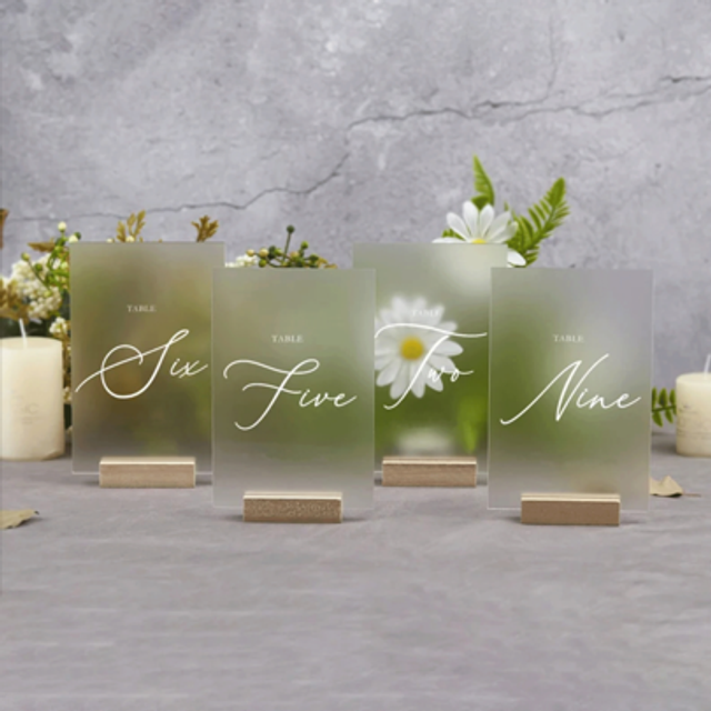 SHEIN 10/20/30 Pcs/Set, Modern Acrylic Wedding Table Numbers, Wedding Table Decor, Minimalist Wedding Table Decor, Wedding Table Reception Sign, Party Decor