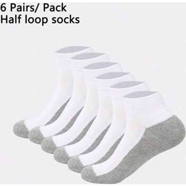 SHEIN 6 Pairs Men&#39;s Mixed Color Terry Socks With Moisture Wicking & Sweat Absorption For Sports And Casual Wear, For Gym